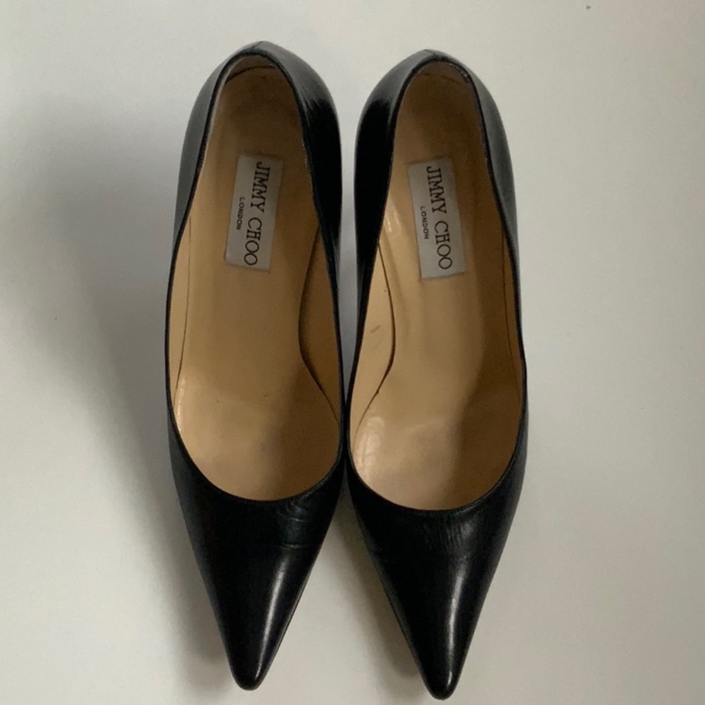 Jimmy Choo Black Leather Heels